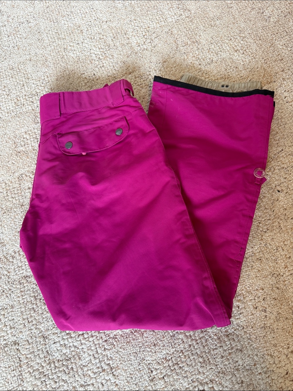 Girls Fuchsia Snow Pants with Adjustable Waist
